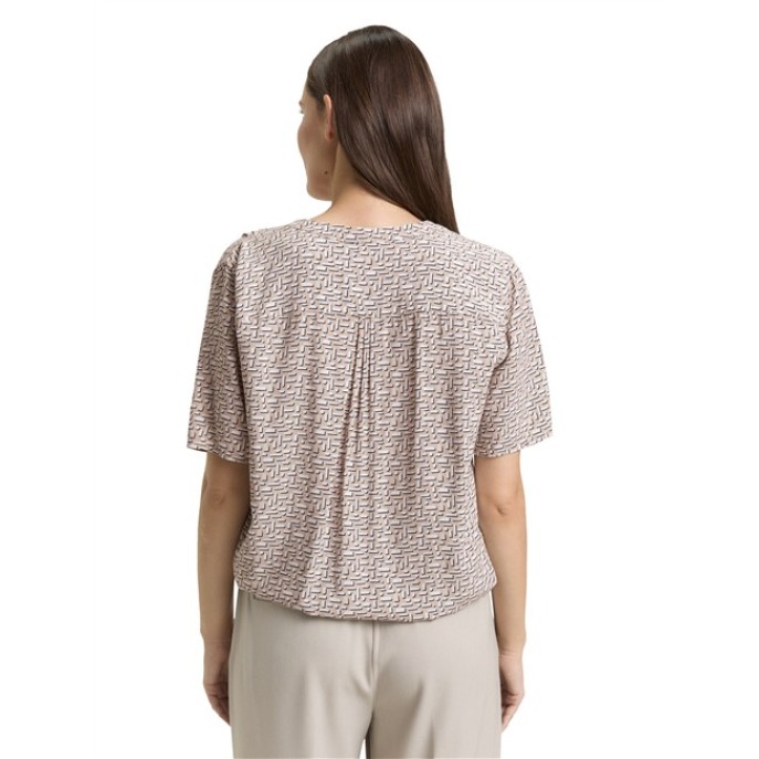 Tom Tailor blouse patroon taupe